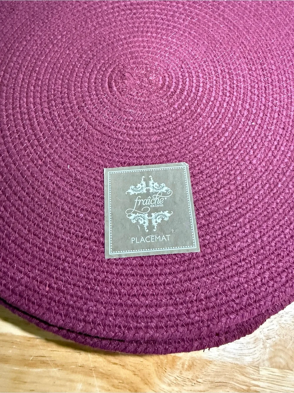 6 Cotton Woven Wine Purple Red Circle Placemats Autumn Cottagecore